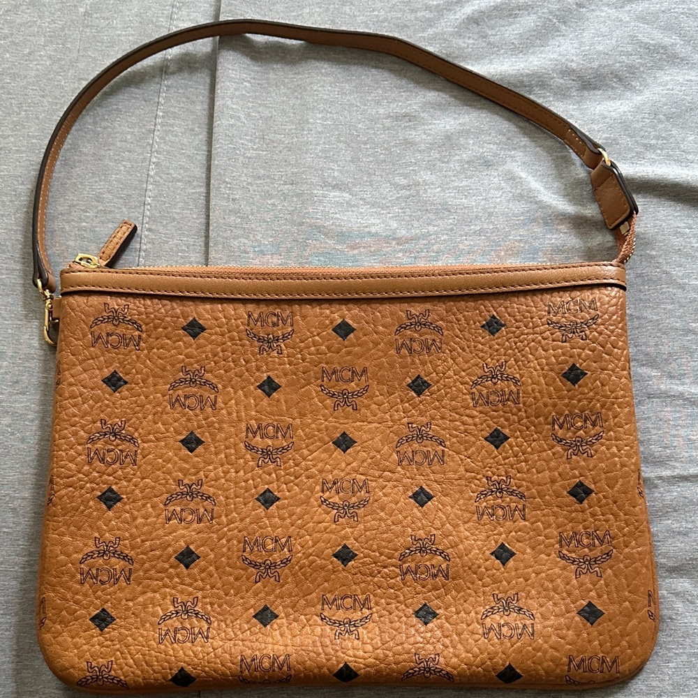 MCM Cognac Leather Shoulder Bag